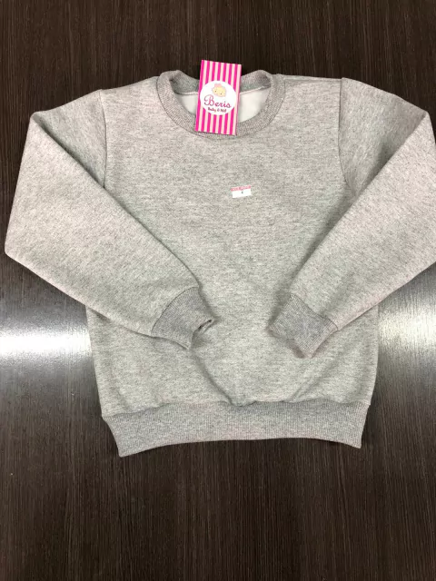 Blusão de moletom flanelado cinza B4029