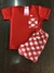 Pijama malha vermelho com xadrez Natal BCJ300