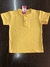 Camiseta algodão amarela Piquet com botões e abertura B354