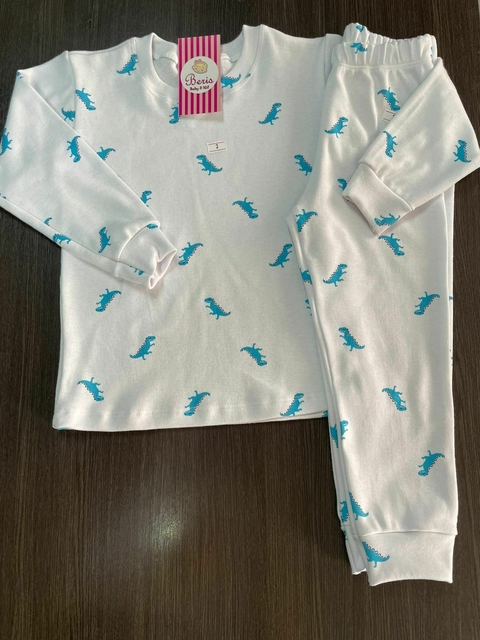 Pijama suedine branco de dino bcj943
