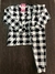 Pijama suede xadrez preto e branco bcj952