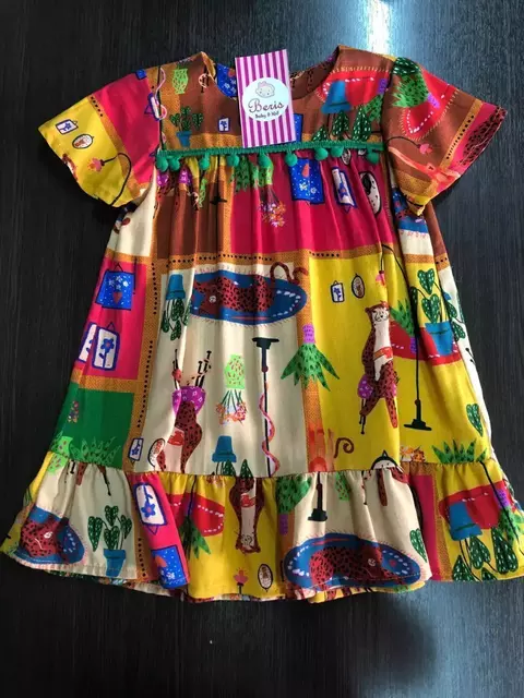 Vestido viscolinho estampado B143