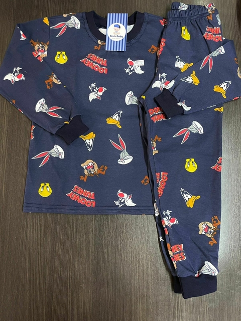 Pijama algodão longo turma do ´pernalonga marinho 1314