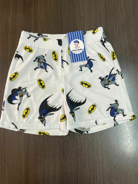 Shorts malha avulso Batman branco 1424