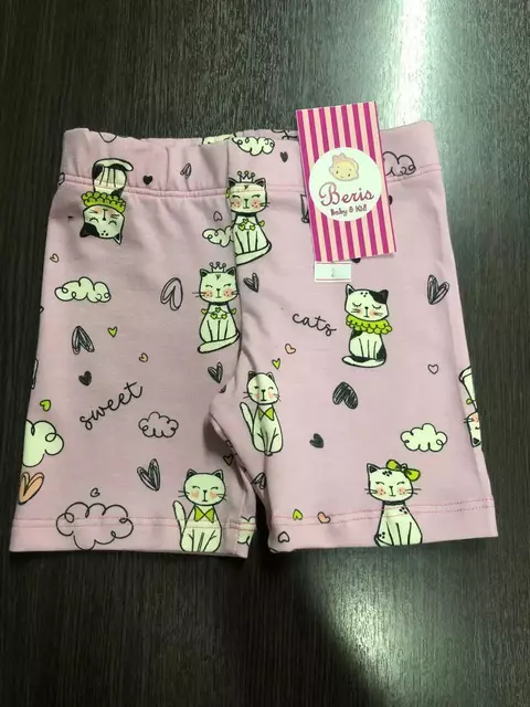 Shorts algodão com elastano lilás gatinha 185