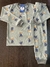 Pijama malha longo listra com urso cinza 1556