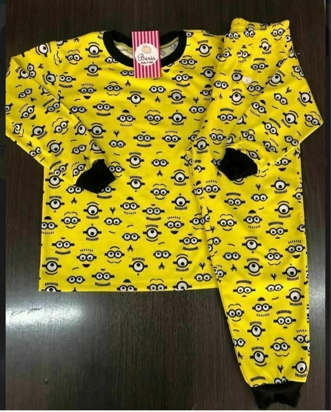 Pijama malha longo Minions amarelo 1608