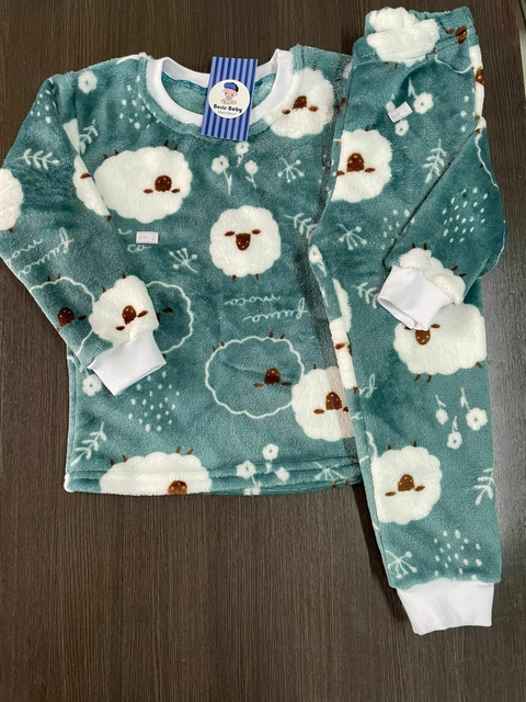 Pijama fleece ovelha verde esmeralda 1635