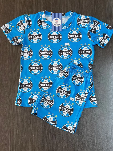 Pijama suede Grêmio infantil unissex verão 1942