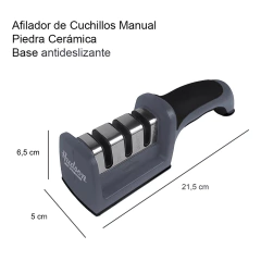 Afilador De Cuchillos 3 Tiempos Hudson Con Mango Negro en internet