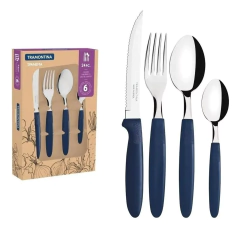 Set 24 Cubiertos Tramontina Ipanema AZUL + Caja De Regalo - comprar online