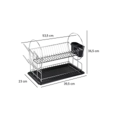 Escurridor Secaplato Cromado Base Negro - comprar online