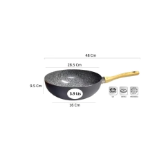 Wok Aluminio Antiadherente Ceramica Hudson 28cm Degradado Gray - Destapa la Olla
