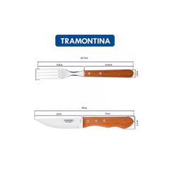 Kit 12 Cubiertos Tramontina Dynamic Jumbo + 6 Copas Barone