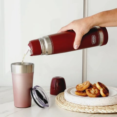 Set Termo Lumilagro Acero Inoxidable Bordo + Mate Pampa Blanco - tienda online