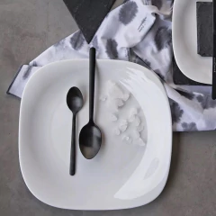 Set 12 Platos Postre 19cm Vidrio Templado Nadir Blanco Plaza - Destapa la Olla
