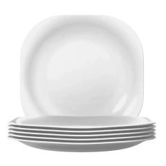 Set 12 Platos Postre 19cm Vidrio Templado Nadir Blanco Plaza