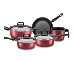 Batería Cocina Olla Cacerola Aluminio Teflón Safira 5 piezas Mta BORDO