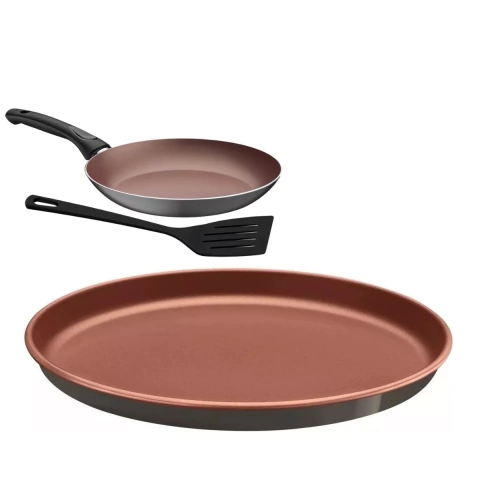 Combo Pizzera 35c + Sarten 20c + Espatula Tramontina Vermont