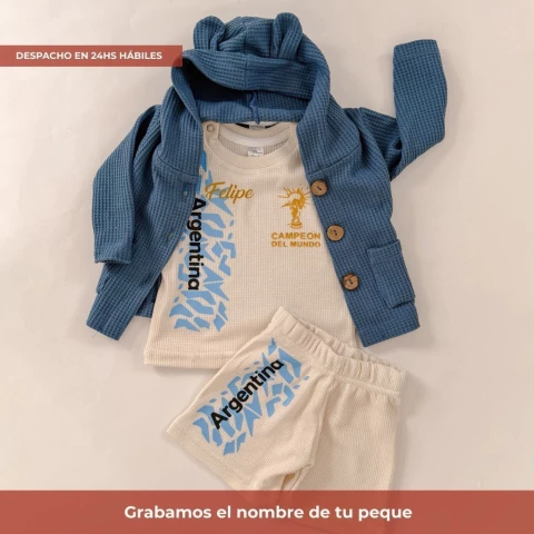 Pack waffle Argentina nombre personalizado - 3 piezas - comprar online