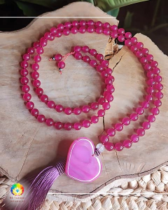 Japamala Pedras naturais Ágata Rosa Quartzo Cristal - comprar online