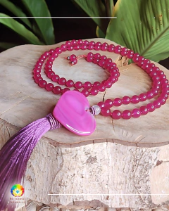 Japamala Pedras naturais Ágata Rosa Quartzo Cristal - Rosangela Tarossi