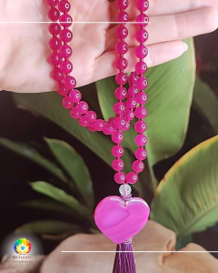Japamala Pedras naturais Ágata Rosa Quartzo Cristal