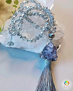 Japamala em Cristal com Druza de Ametista
