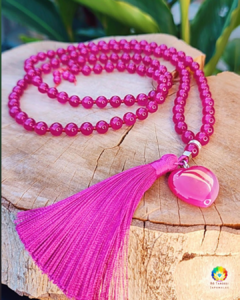 Japamala Pedras Naturais Jade Rosa e Ágata Rosa - comprar online