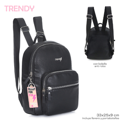 Mochila 16 PuLG Trendy 14875 Bolsillo Plaqué Y Cierres Metal - comprar online