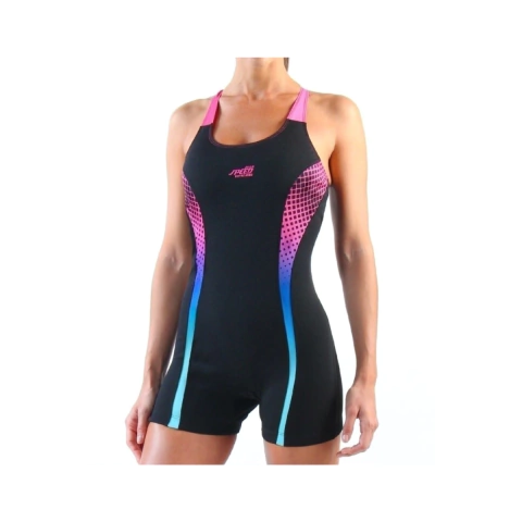 SPEED - Malla dama enteriza con pierna y recorte estampado - Art 114