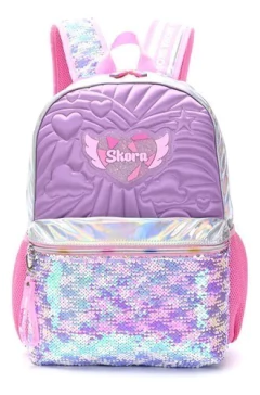 Mochila Skora Escolar Con Lentejuelas 4508 - ciudadmagicaindumentaria