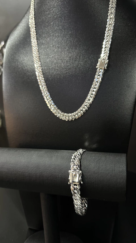 Conjunto 10MM Elo Duplo - Corrente 70CM E Pulseira 22CM - comprar online