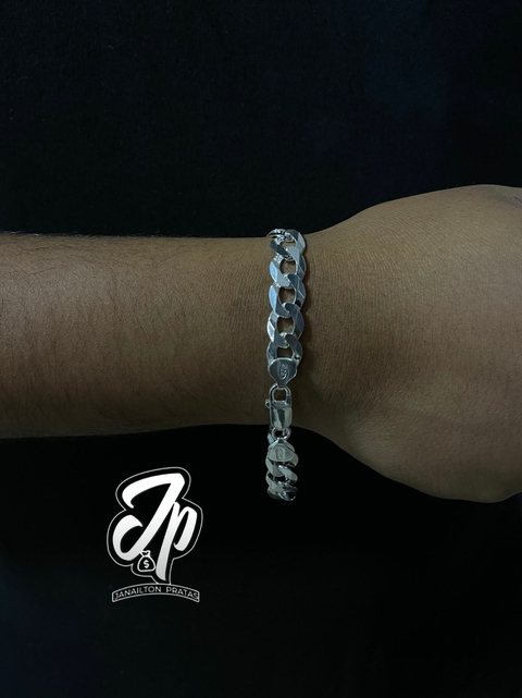 Pulseira Escamada 10mm S/ Fecho Gaveta 22CM