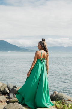 Vestido Hari Longo Esmeralda na internet