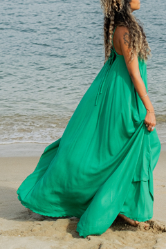 Vestido Hari Longo Esmeralda - Aventurina