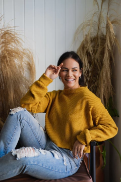 Tricot Cropped Mousse sem Gola na internet