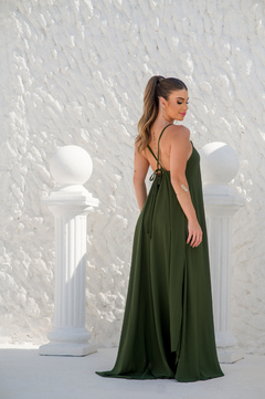 Vestido Hari Longo Verde Militar - comprar online