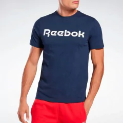 REMERA CABALLERO ALGODON REEBOK LINEAR READ 04771 MARINO
