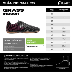 BOTIN FILAMENT FUTSAL GRASS NEGRO ROSA - tienda online
