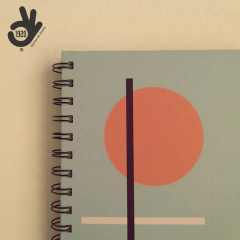 Agenda 2 días por página Bauhaus Tapa Dura Ring Wire/ Modelo 6: ORANGE CIRCLE - tienda online