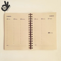 Agenda Semanal Bauhaus Tapa Dura Ring Wire/MODELO 13/ Pink Lines - 1920®objetos de diseño 