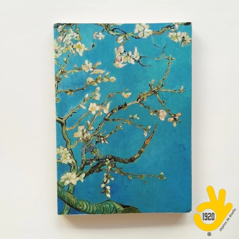 Cuaderno Vincent Encuadernado Binder Artesanal a la Rústica (Tapa blanda) / Modelo 46/ Obra: Almendro en Flor (1890)