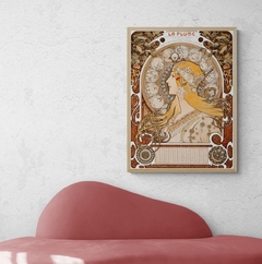 Cuadro en marco madera Kiri Box/ Modelo 192/Póster Zodiaque or La Plume (ca. 1896–1897) by Alphonse Maria Mucha. - comprar online