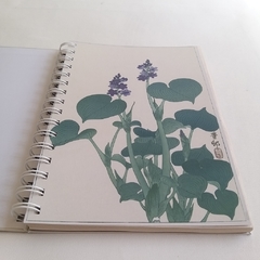 Agenda 2 días por página/ Tapa Dura Ring Wire/ Modelo 220/ Bloeiende hosta, Ohara Koson, año 1920 - 1930.