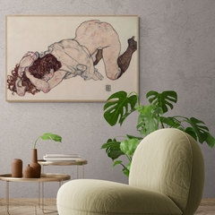 Cuadro en marco madera Kiri Box/ Modelo 277/ Kneeling Girl, Resting on Both Elbows (1917)/ EGON SCHIELE