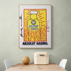 Cuadro en marco madera Kiri Box/ Modelo 402/ Póster ABSOLUT HARING Vodka By Keith HARING & Andy WARHOL