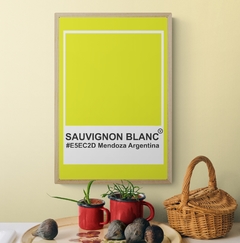 Cuadro en marco madera Kiri Box/ Modelo 500/ Póster SAUVIGNON BLANC Mendoza Argentina