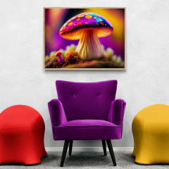 Cuadro en marco madera Kiri Box/ Modelo 530/ Magic Mushrooms 1