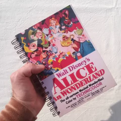 Agenda Semanal Tapa Dura Ring Wire/ Modelo 454/ Póster Vintage Film Alice in Wonderland (1951). - 1920®objetos de diseño 